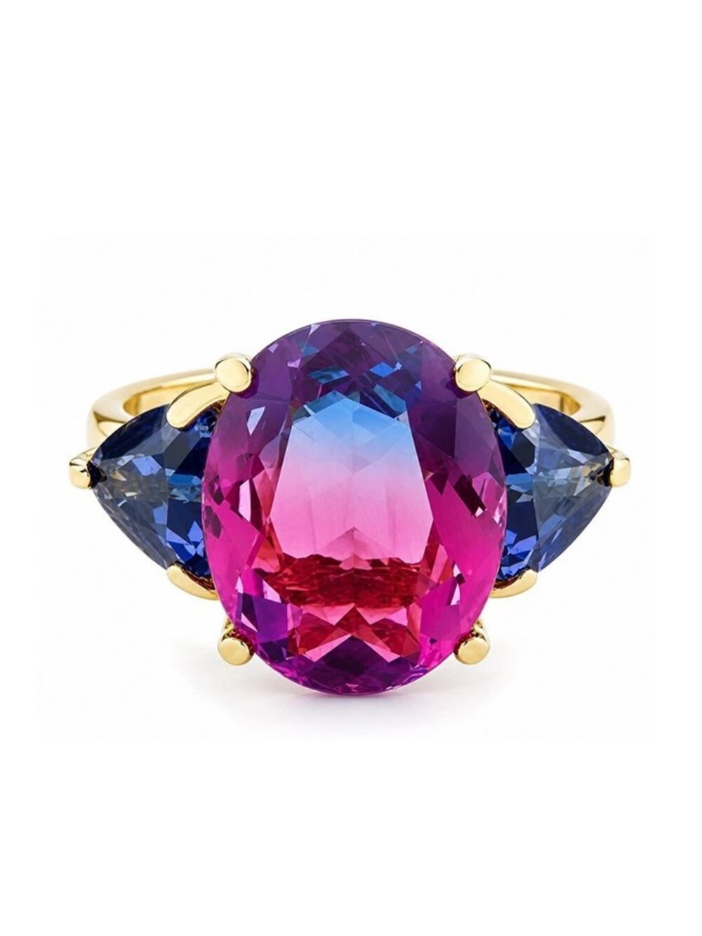 Created 5.18 Cts Tourmaline & Tanzanite Ring 10k Gold
